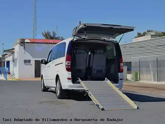 Taxi accesible de Aeropuerto de Badajoz a Villamandos